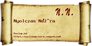 Nyolczas Nóra névjegykártya